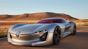 Renault TREZOR Concept - voiture sur route dans le désert
